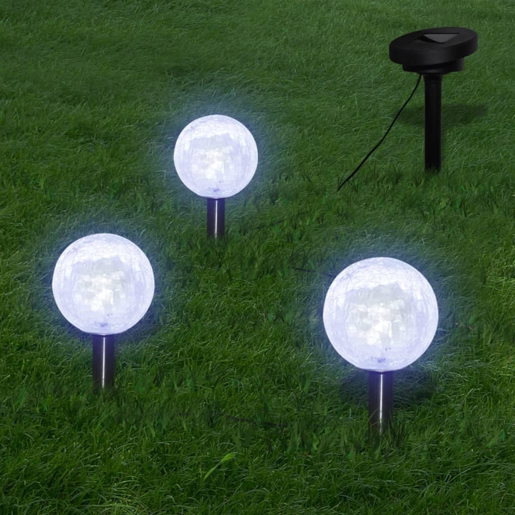Vidaxl SolarBollampen 3 ST LED con anclajes de tierra y panel solar