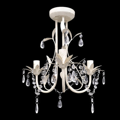 Candelera de cristal Vidaxl con diseño blanco elegante (3 lámparas)