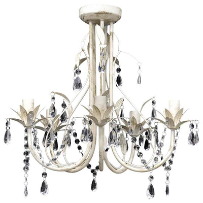 Vidaxl Crystal Chandelier with white Elegant Design (5 Lamps)