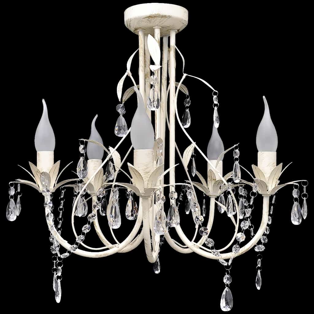 Vidaxl Crystal lampadario con design bianco elegante (5 lampade)