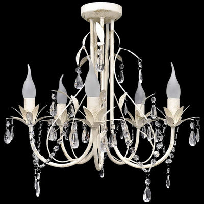 Vidaxl Crystal Chandelier with white Elegant Design (5 Lamps)