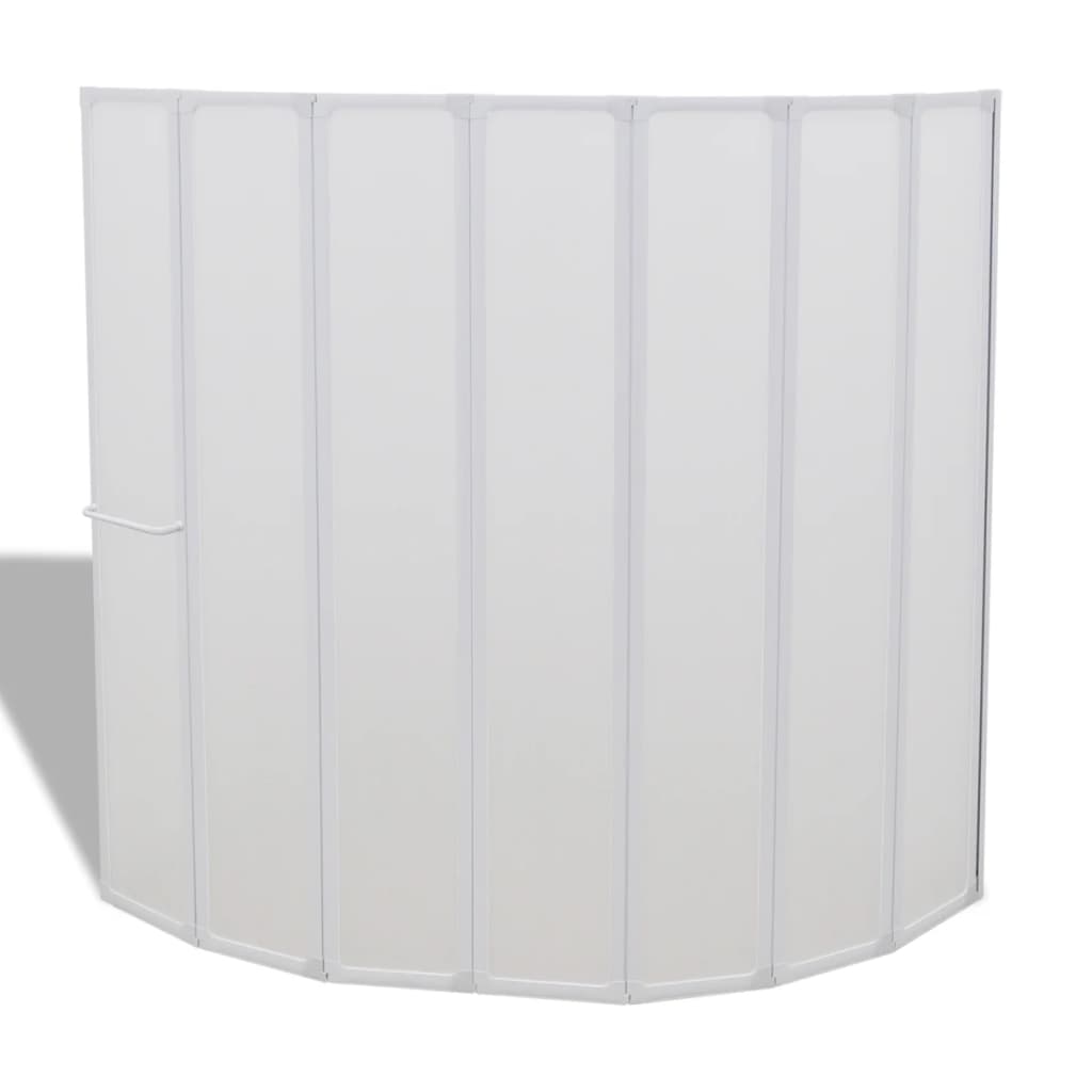 Vidaxl doccia e vasca schermo 140 x 168 cm 7 pannelli con rastrelliera