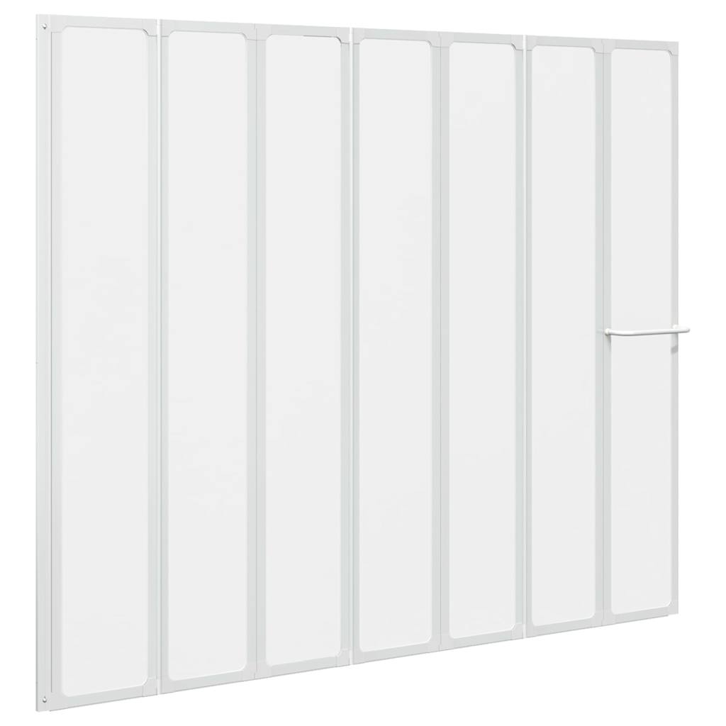Vidaxl doccia e vasca schermo 140 x 168 cm 7 pannelli con rastrelliera