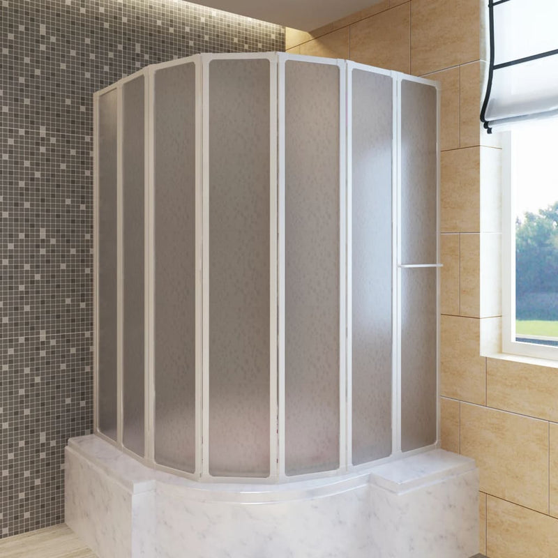 Vidaxl doccia e vasca schermo 140 x 168 cm 7 pannelli con rastrelliera