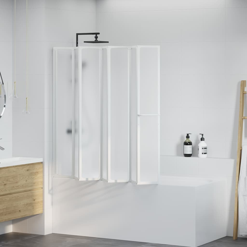 Vidaxl doccia e vasca schermo 140 x 168 cm 7 pannelli con rastrelliera