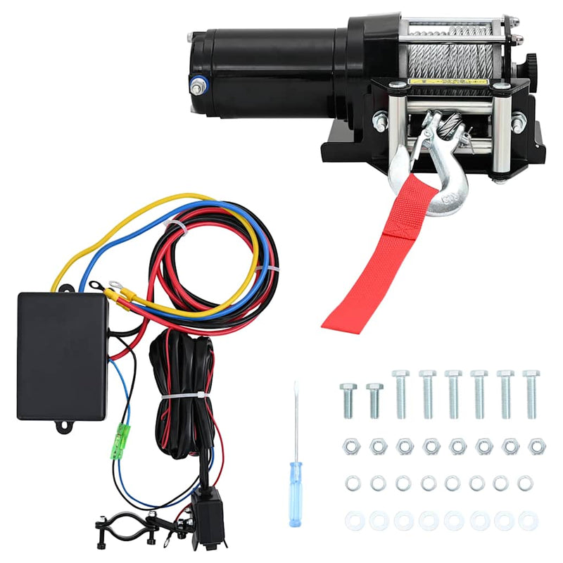 Vidaxl Electric Winch 1360 kg con ventana de rodadura de placa de montaje