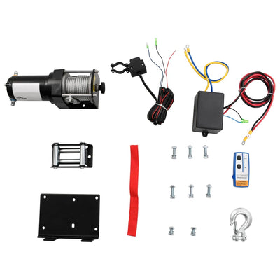Vidaxl Electric Winch 12 V 1360 kg con piastra di montaggio e finestra a rulli