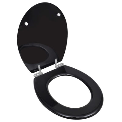 Asiento de inodoro Vidaxl diseño simple de cierre suave mdf negro