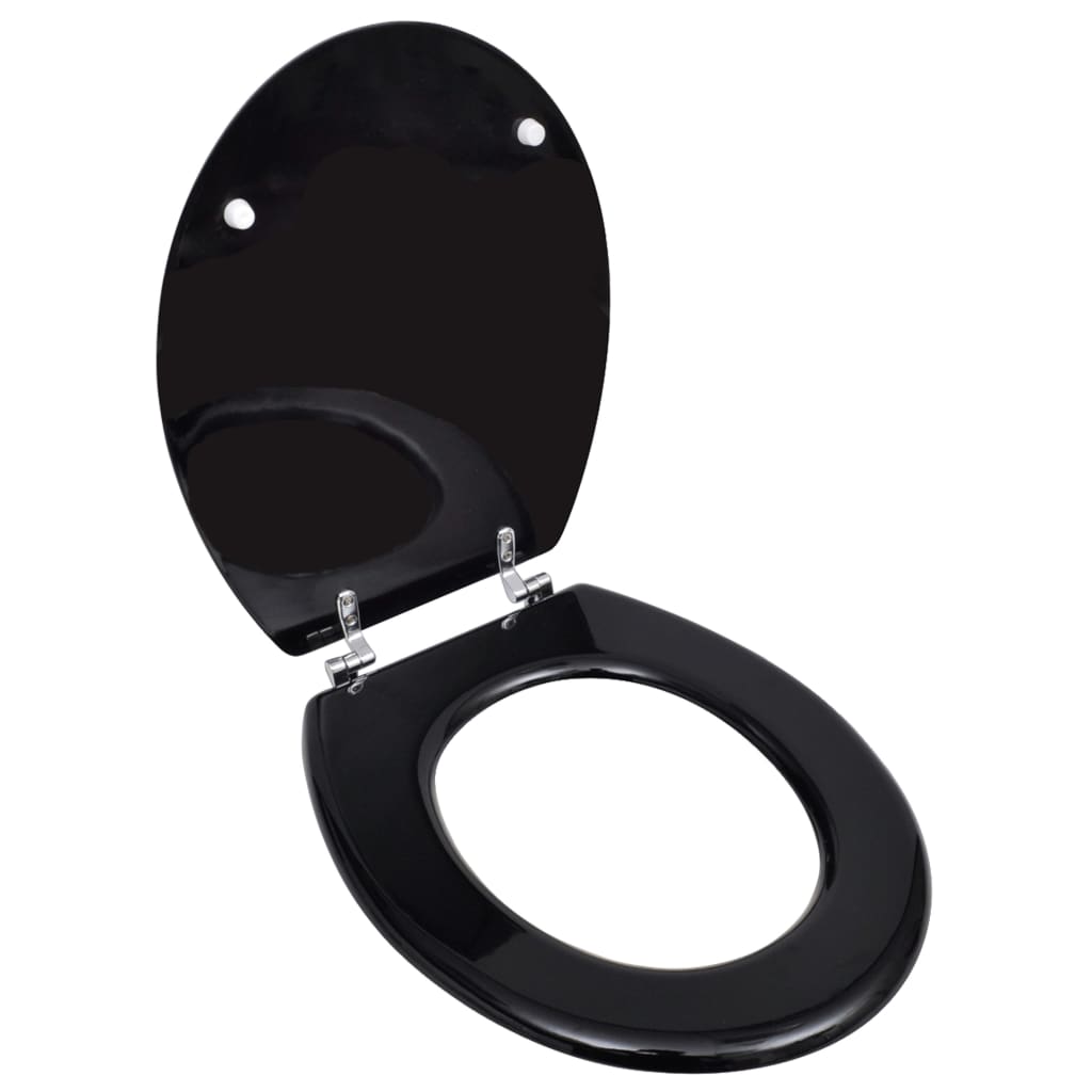 Vidaxl Sedile del toilette Design semplice MDF nero