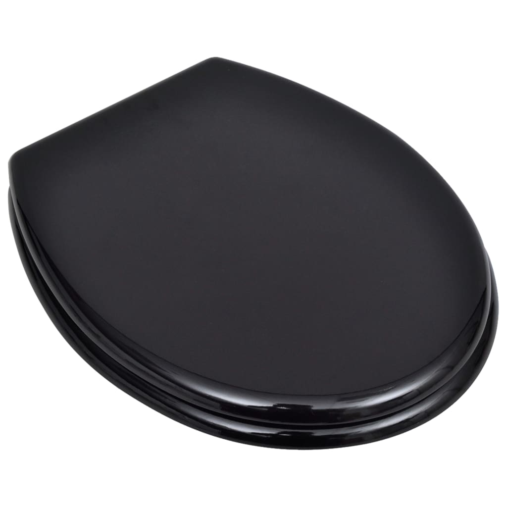 Vidaxl asiento de inodoro diseño simple mdf negro