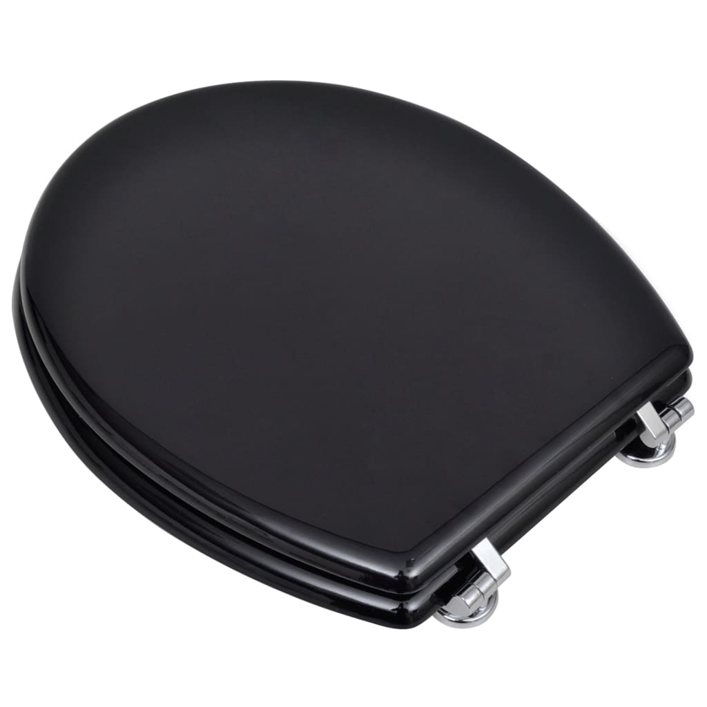 Vidaxl Sedile del toilette Design semplice MDF nero