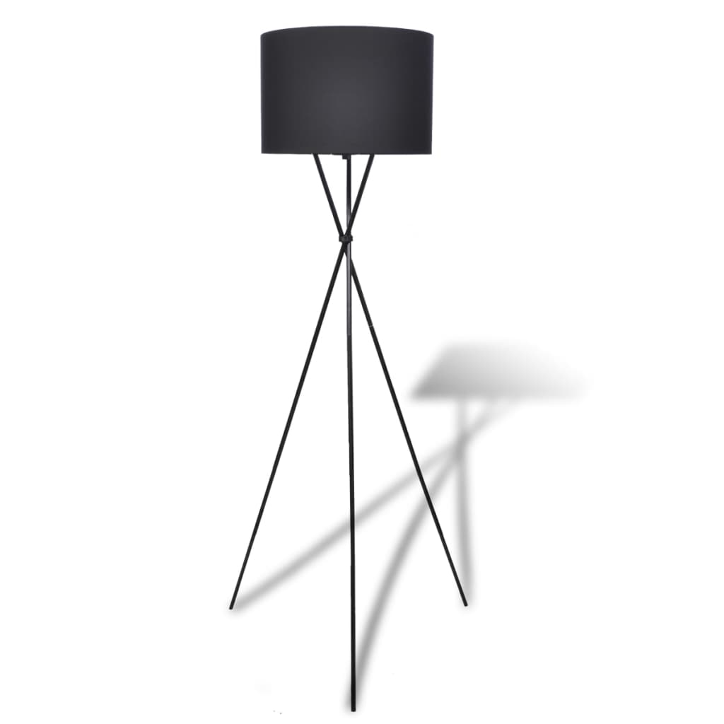 VIDAXL paralume per lampada da pavimento con nero standard nero