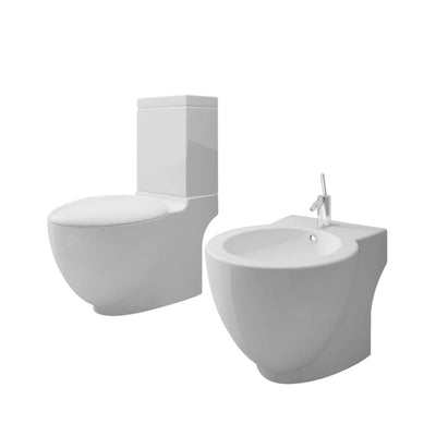 VIDAXL WIARTS BIDET set in piedi in ceramica bianca