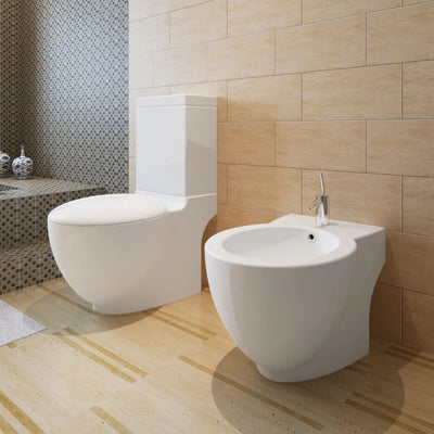 VIDAXL WIARTS BIDET set in piedi in ceramica bianca