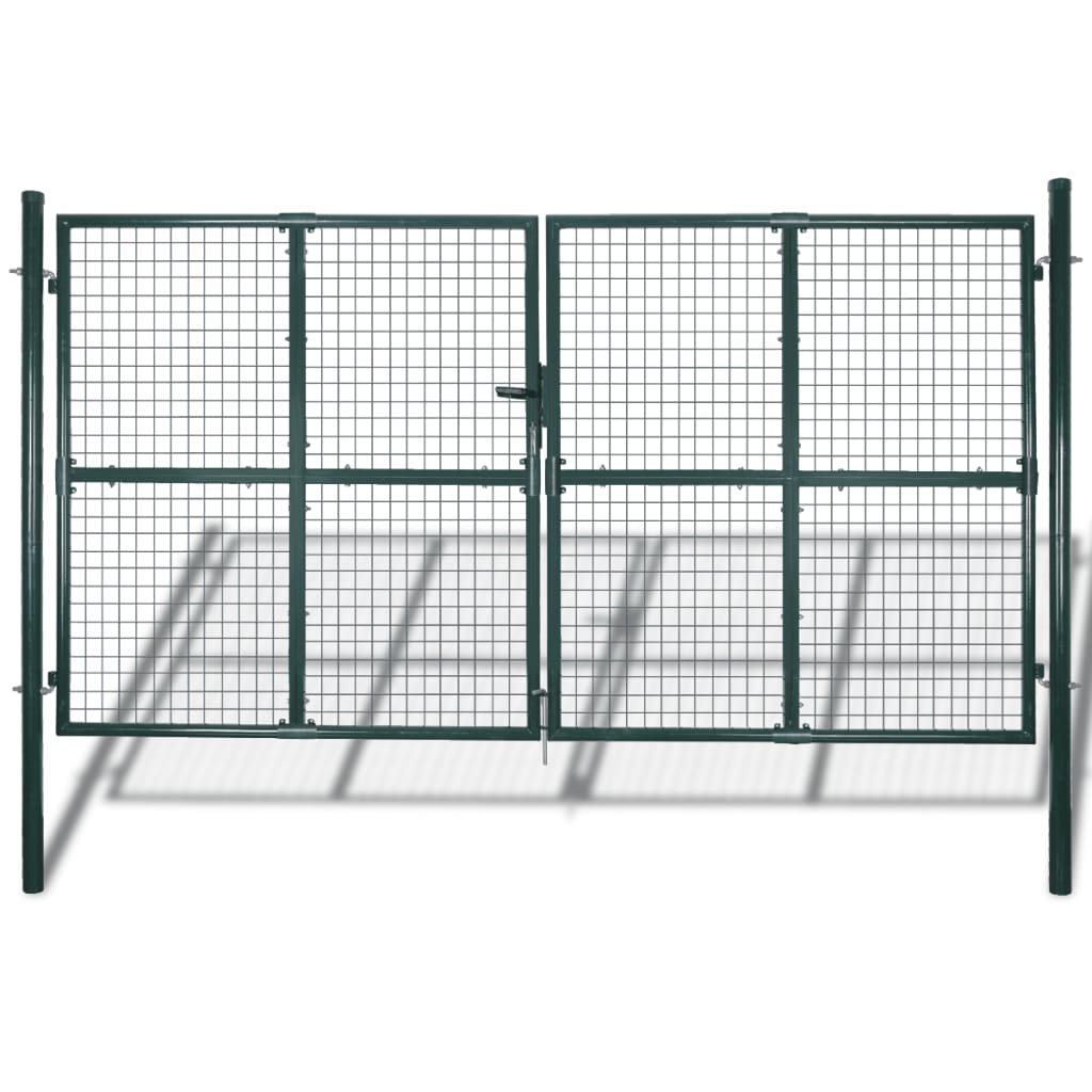 Vidaxl Garden Gate Modern Hekwerk 289 x 200 cm 306 x 250 cm (verde oscuro)