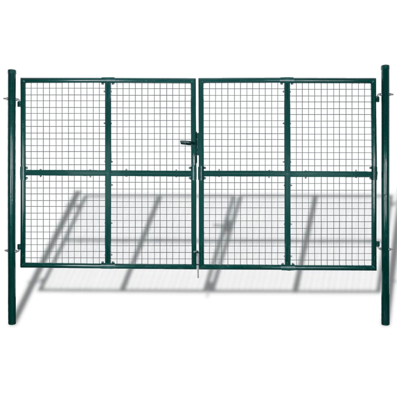 Vidaxl Garden Gate Modern Hekwerk 289 x 200 cm 306 x 250 cm (verde oscuro)