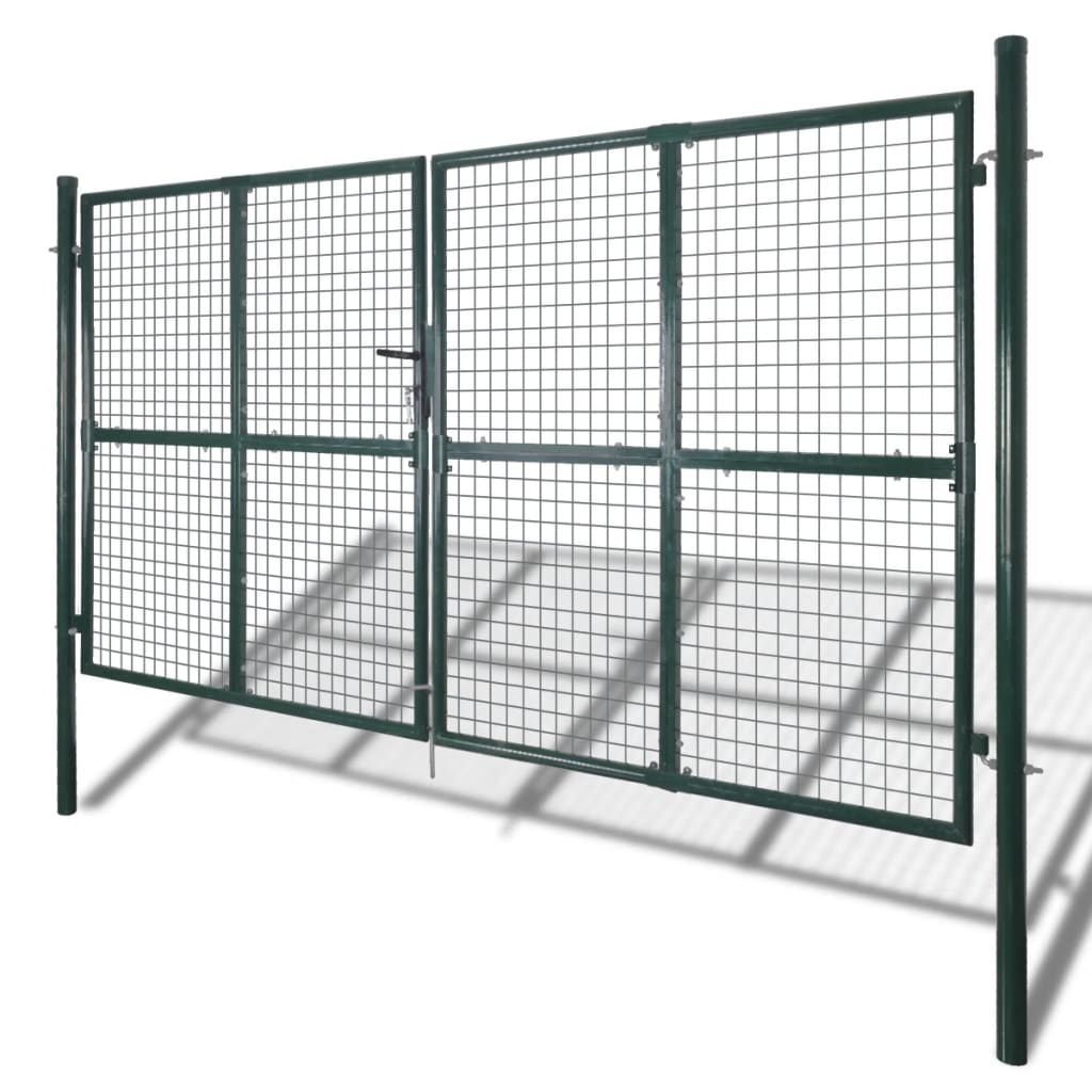 Vidaxl Garden Gate Modern Hekwerk 289 x 200 cm 306 x 250 cm (verde oscuro)
