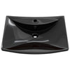 Vidaxl Washbasin con atterraggio e ceramica rettangolare nera foro