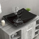Vidaxl Washbasin con atterraggio e ceramica rettangolare nera foro