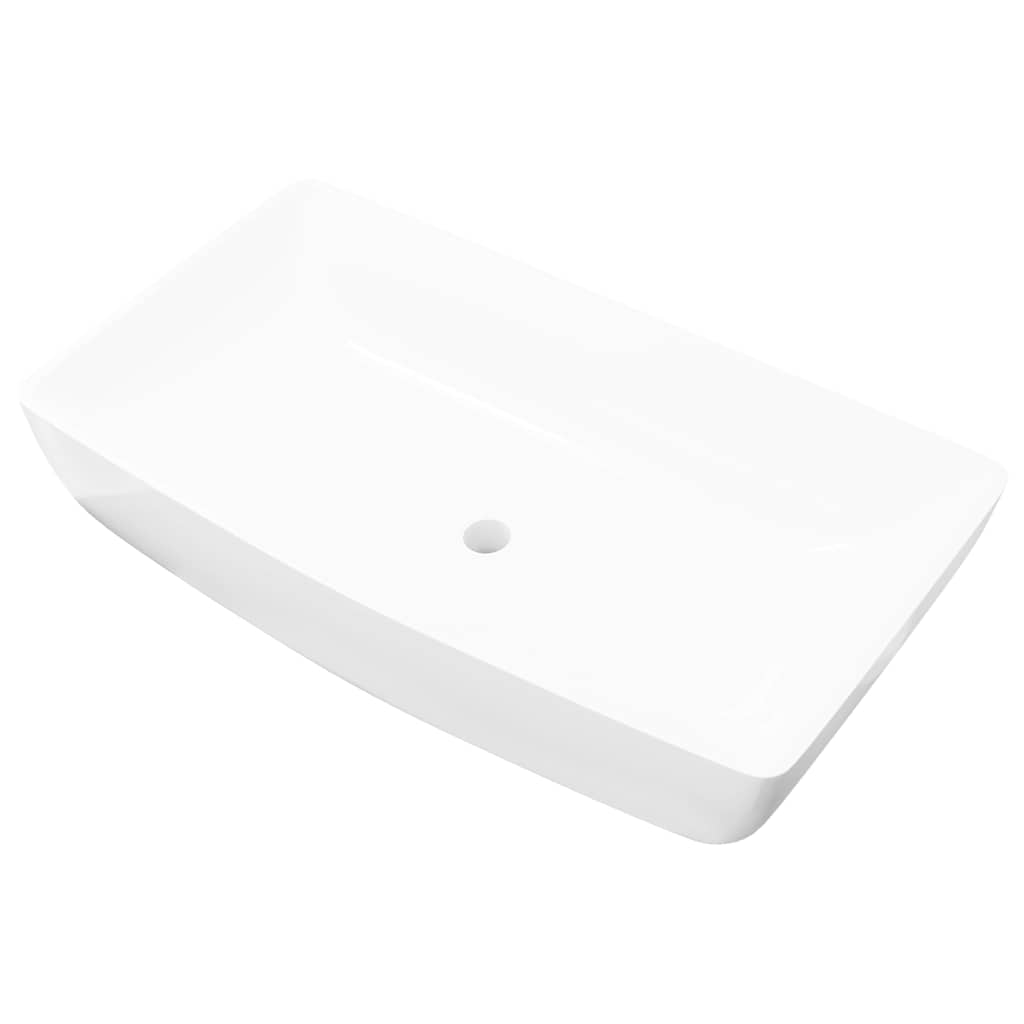 Vidaxl Luxury cerámico fregadero 71 x 39 cm (blanco)