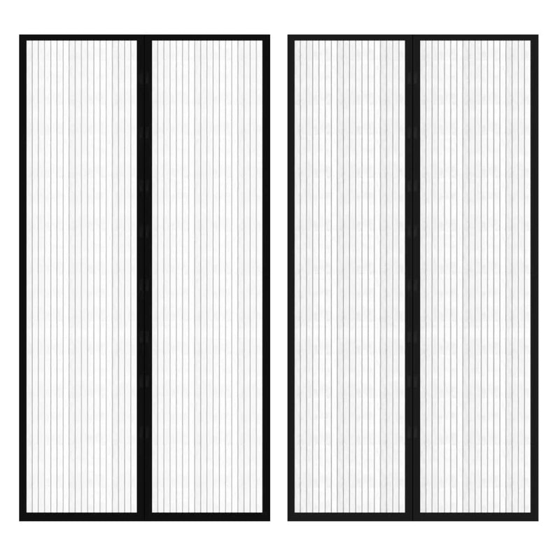 Cortinas de puerta de insectos Vidaxl 2 PCS Magnetic 210x100 cm Negro