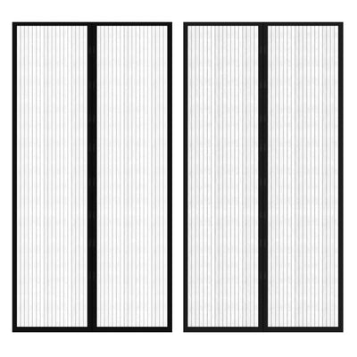 Cortinas de puerta de insectos Vidaxl 2 PCS Magnetic 210x100 cm Negro