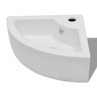 Vidaxl Washbasin con aterrizaje de 45x32x12.5 cm blanco