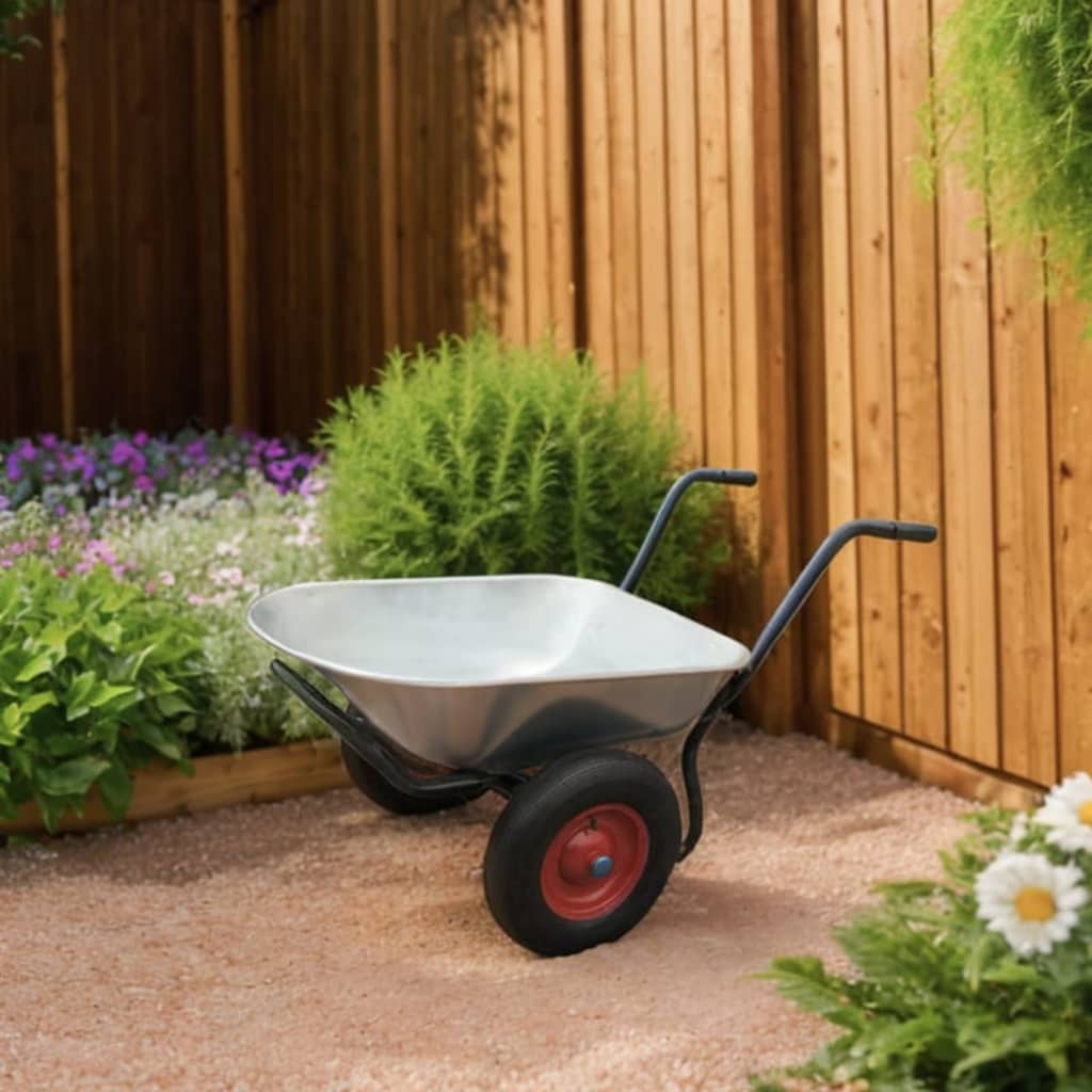 Vidaxl Wheelbarrow con due ruote 66 L