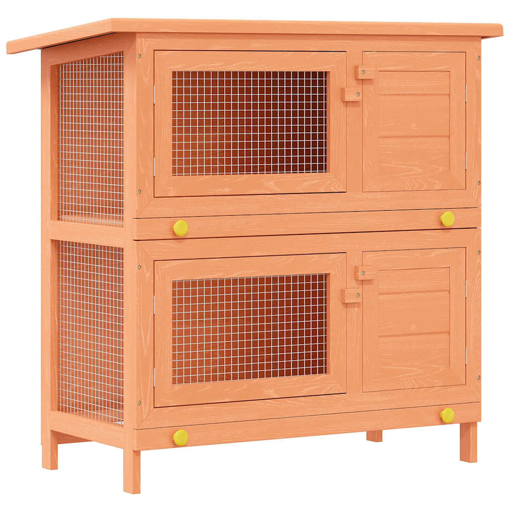 Vidaxl Rabbit Hutch para afuera con 4 puertas de madera
