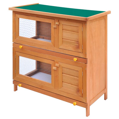 Vidaxl Rabbit Hutch para afuera con 4 puertas de madera