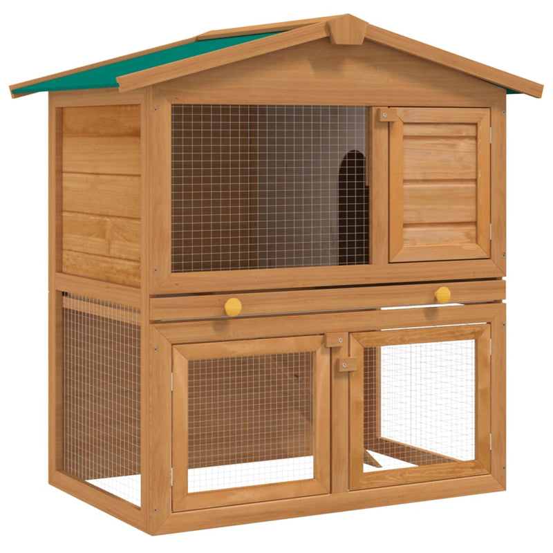 Vidaxl Rabbit Loft para afuera con 3 puertas de madera