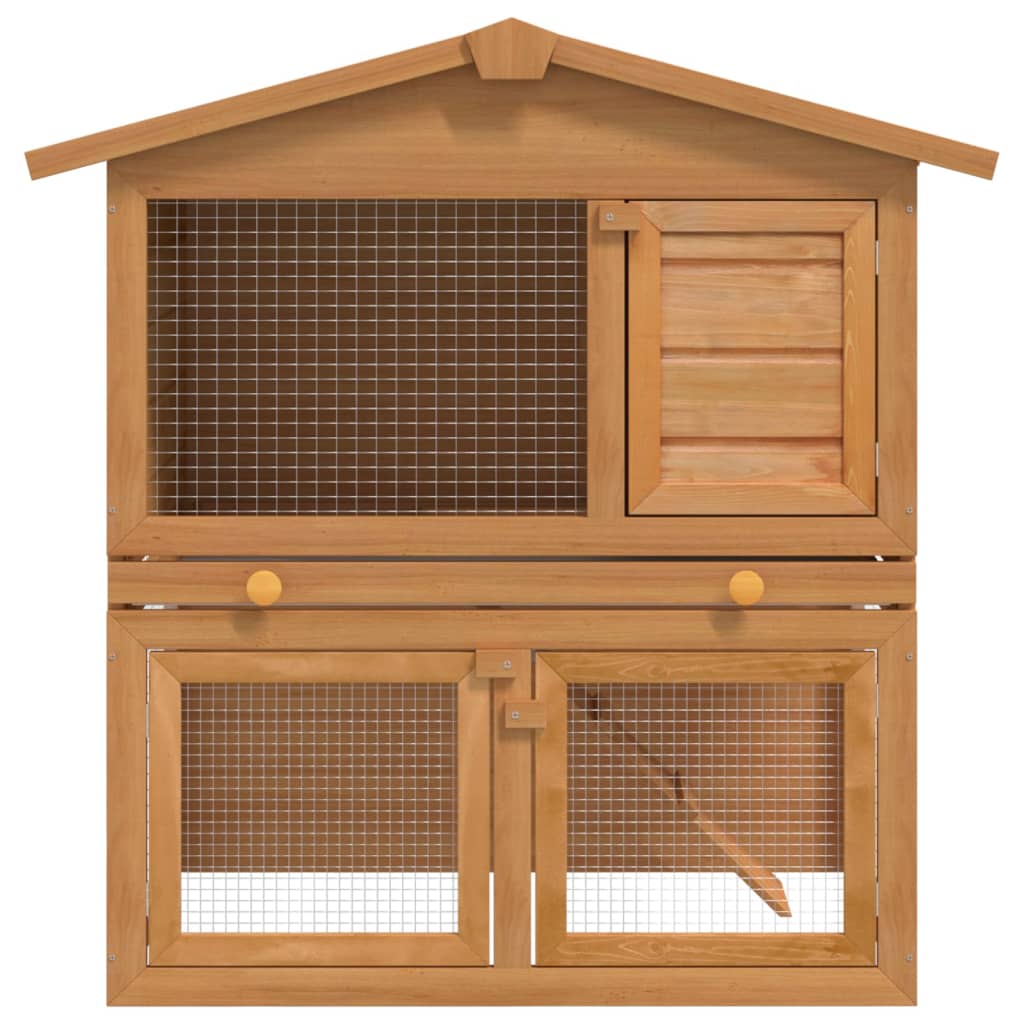 Vidaxl coniglio loft per l'esterno con 3 porte legno