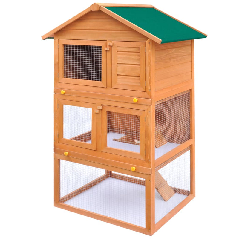 Vidaxl Rabbit Loft para el exterior con 3 pisos de madera