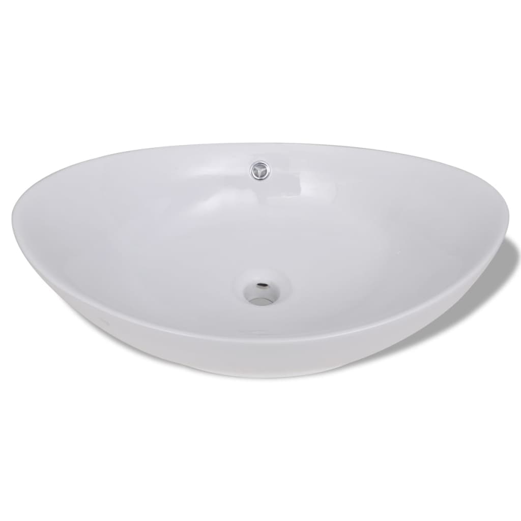 Lavandino ceramico Vidaxl ovale 59 x 38,5 cm