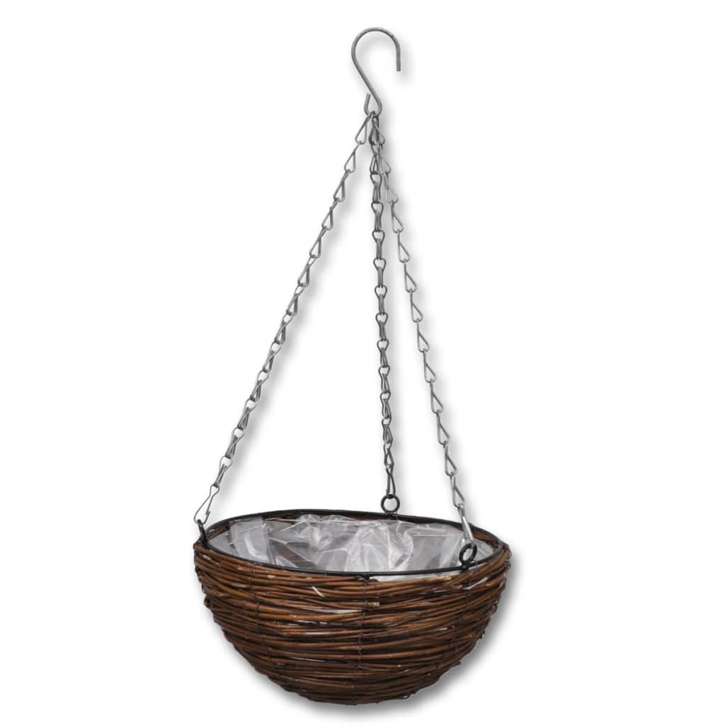 Vidaxl sospeso bin Wilgenhout con fodera e catena 4 pezzi