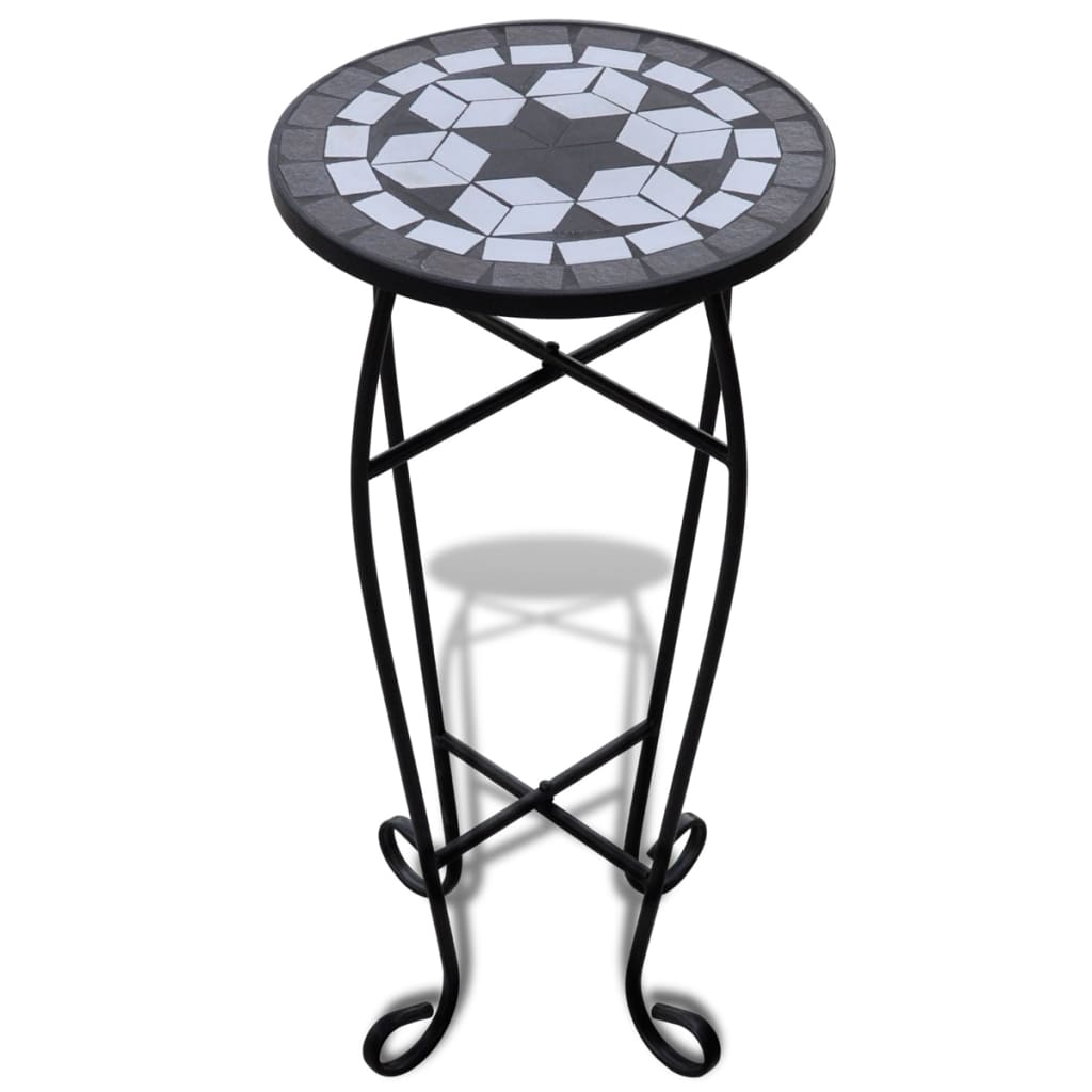 Vidaxl Table Ape Mosaico in bianco e nero