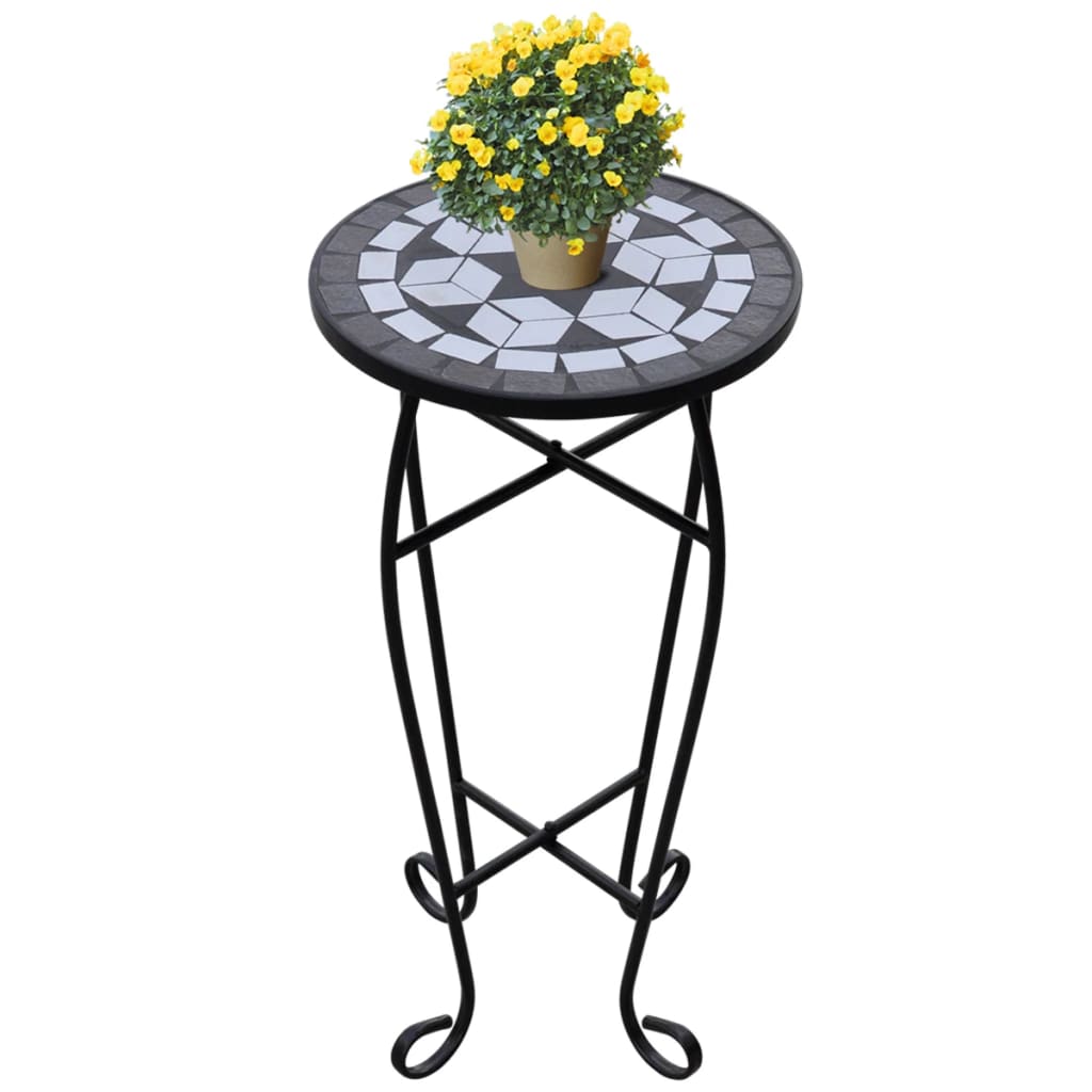 Vidaxl Table Ape Mosaico in bianco e nero