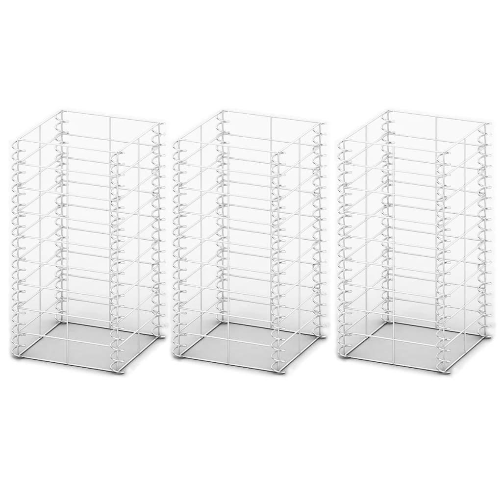 VIDAXL SET BAST SCHANS in 3 parti 25x25x50 cm Galvanizzato