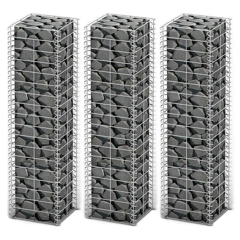 VIDAXL SET BAST SCHANS in 3 parti 25x25x100 cm Galvanizzato