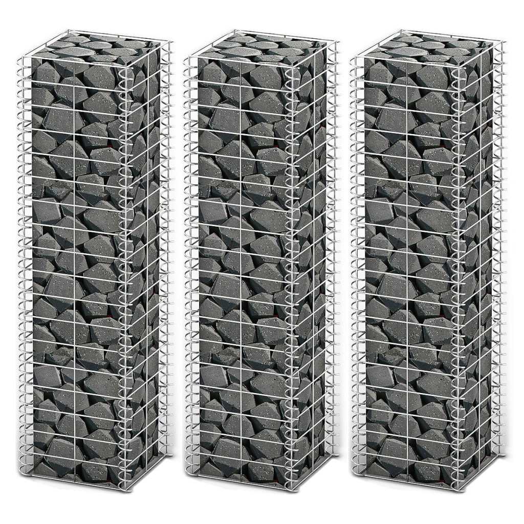 VIDAXL SET BAST SCHANS in 3 parti 25x25x100 cm Galvanizzato