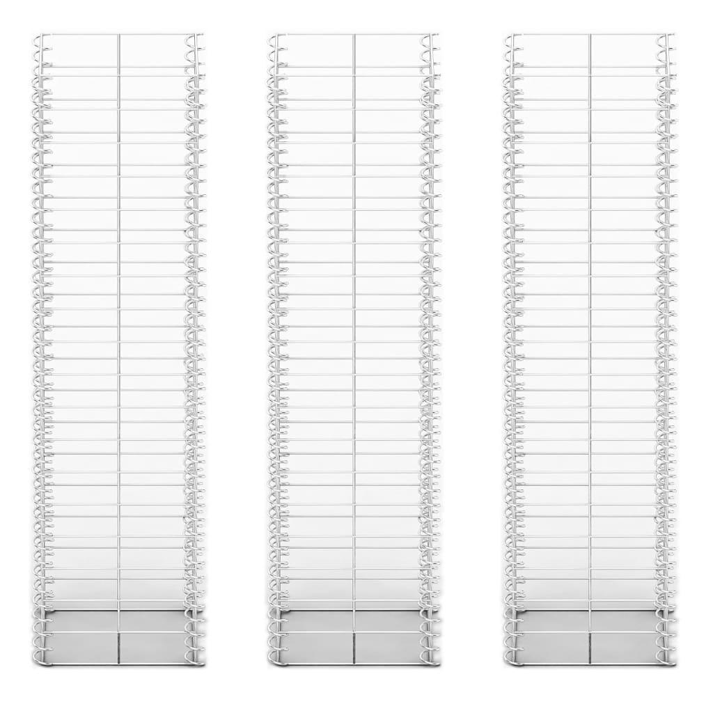 VIDAXL SET BAST SCHANS in 3 parti 25x25x100 cm Galvanizzato