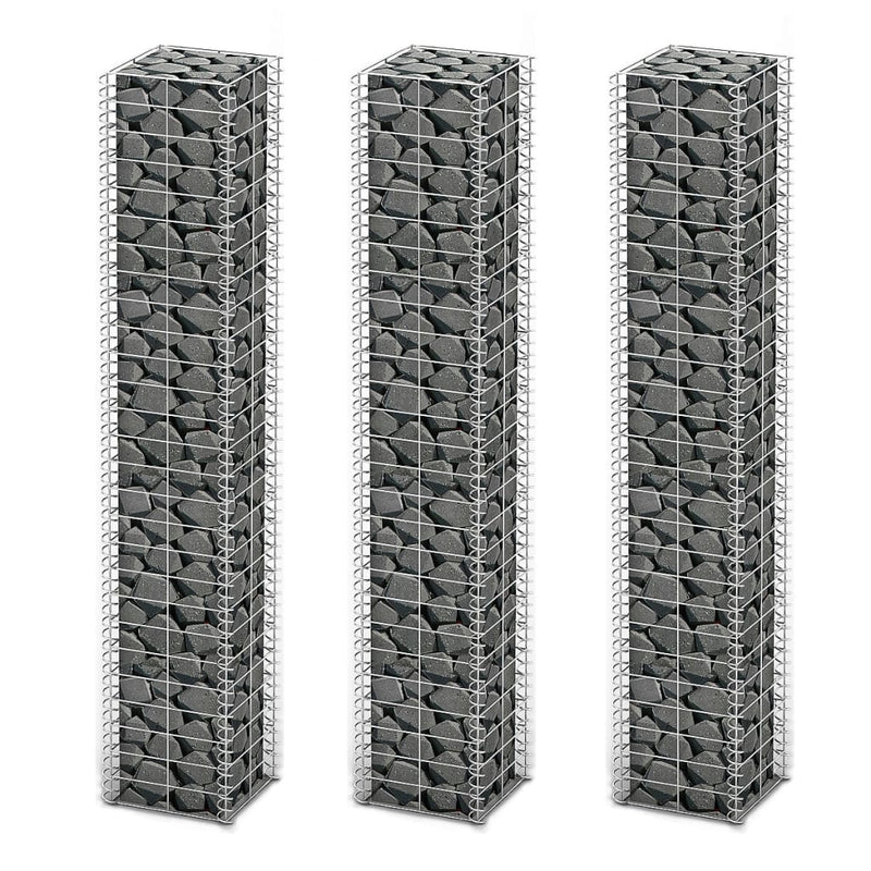 VIDAXL SET BAST SCHANS in 3 parti 25x25x150 cm galvanizzato