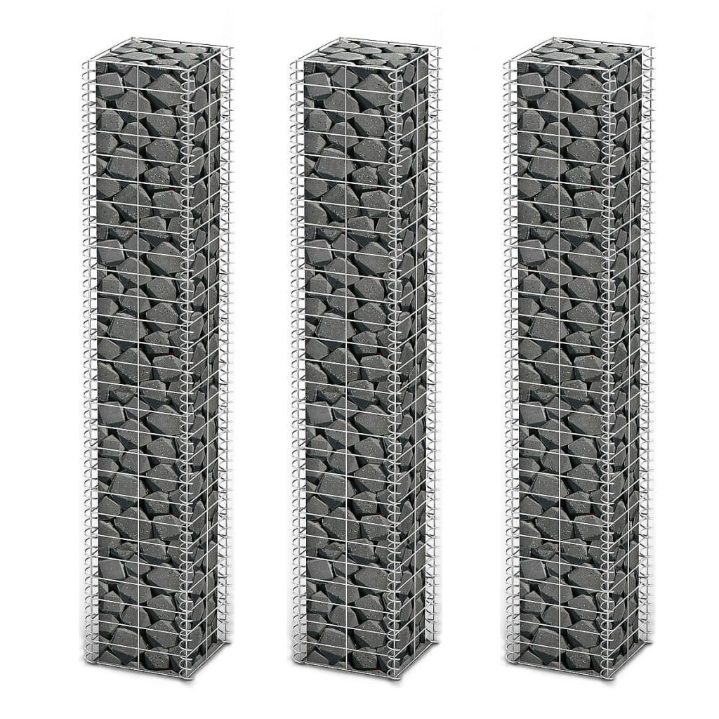VIDAXL SET BAST SCHANS in 3 parti 25x25x150 cm galvanizzato