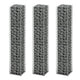 VIDAXL SET BAST SCHANS in 3 parti 25x25x150 cm galvanizzato