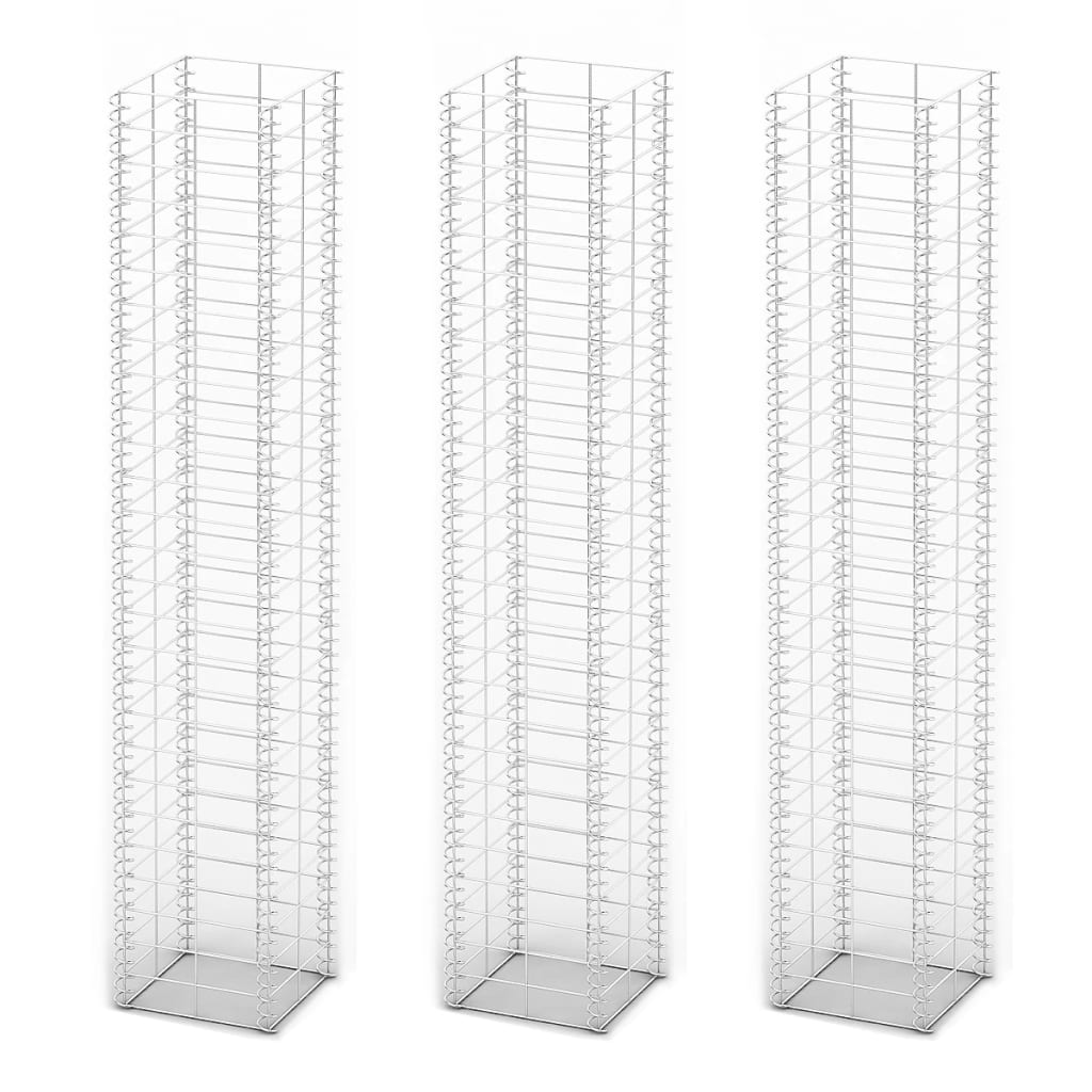 VIDAXL SET BAST SCHANS in 3 parti 25x25x150 cm galvanizzato