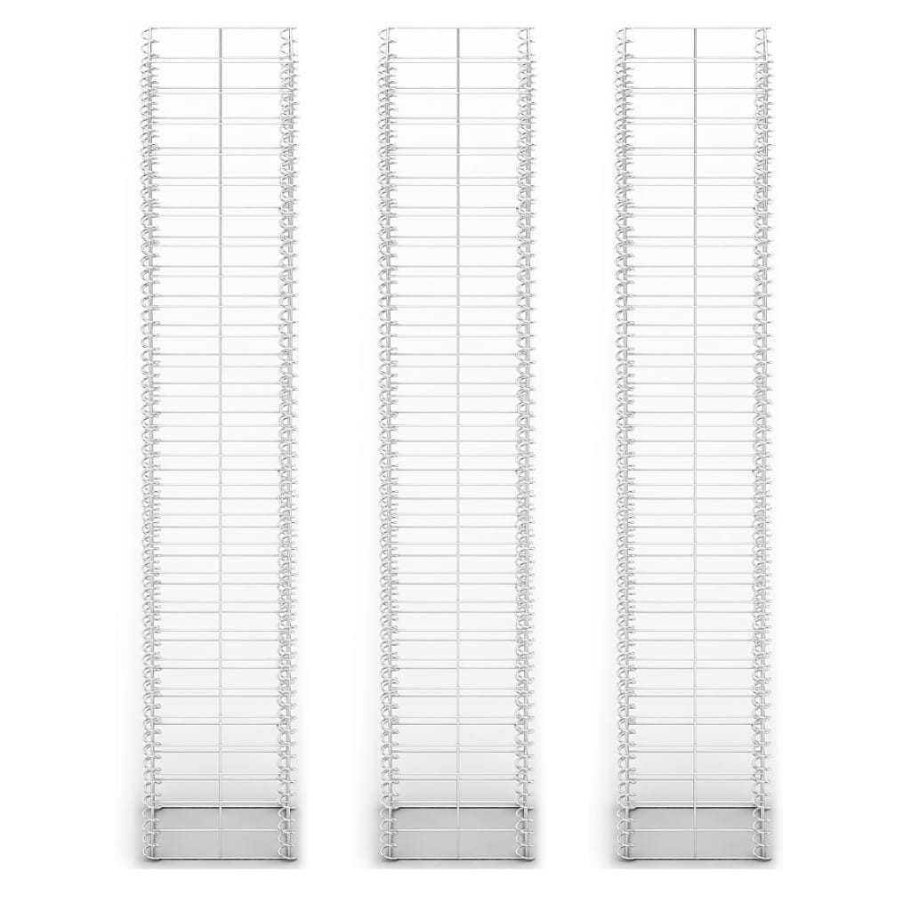 VIDAXL SET BAST SCHANS in 3 parti 25x25x150 cm galvanizzato