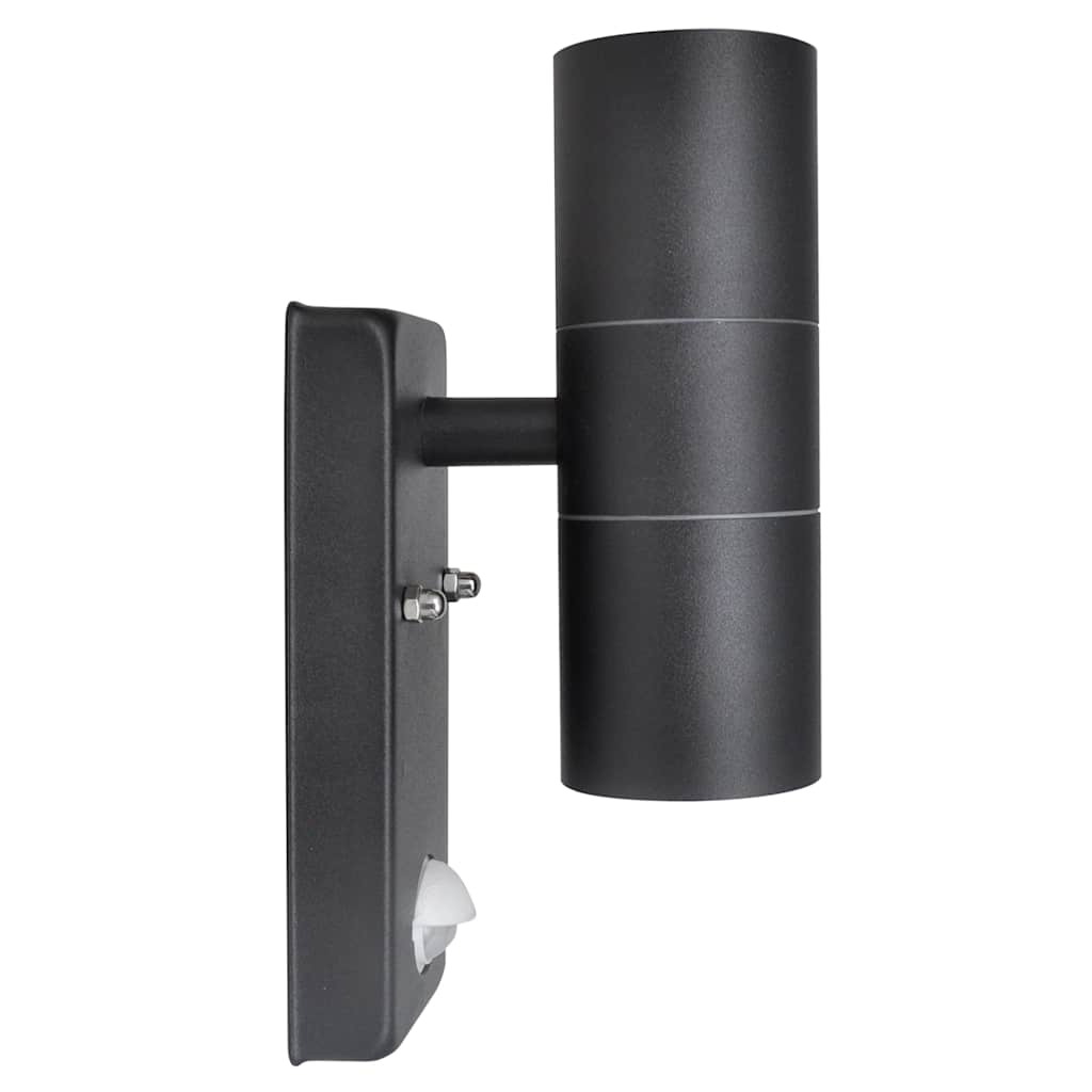 Lampada a parete Vidaxl con sensore LED cilindrico in acciaio inossidabile nero