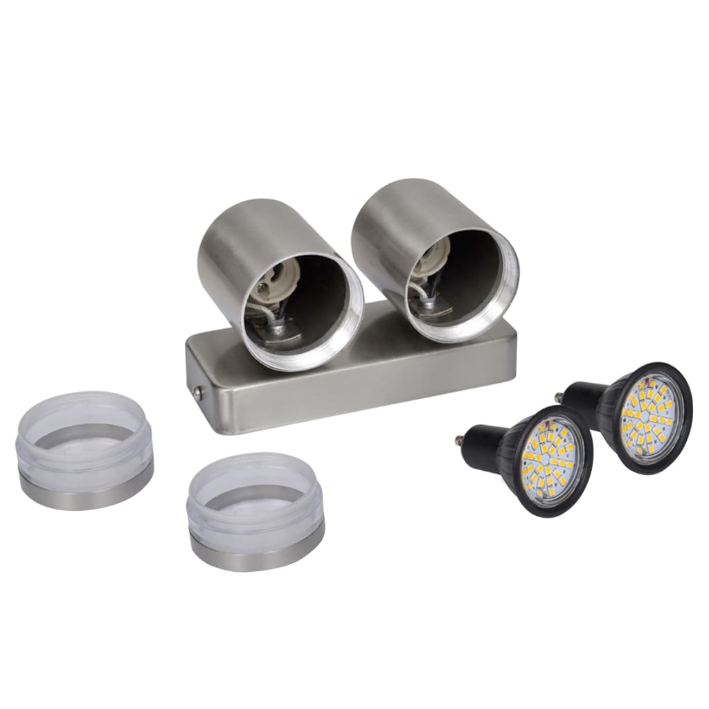 LED de lámpara de pared Vidaxl brillante con acero inoxidable Kegelkop