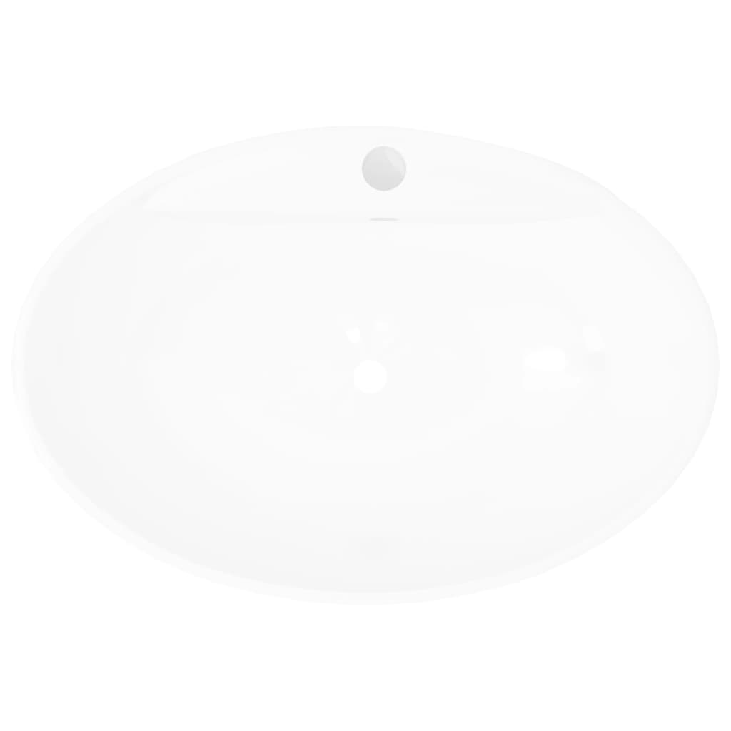 Vidaxl Sink di lusso con atterraggio e ceramica ovale