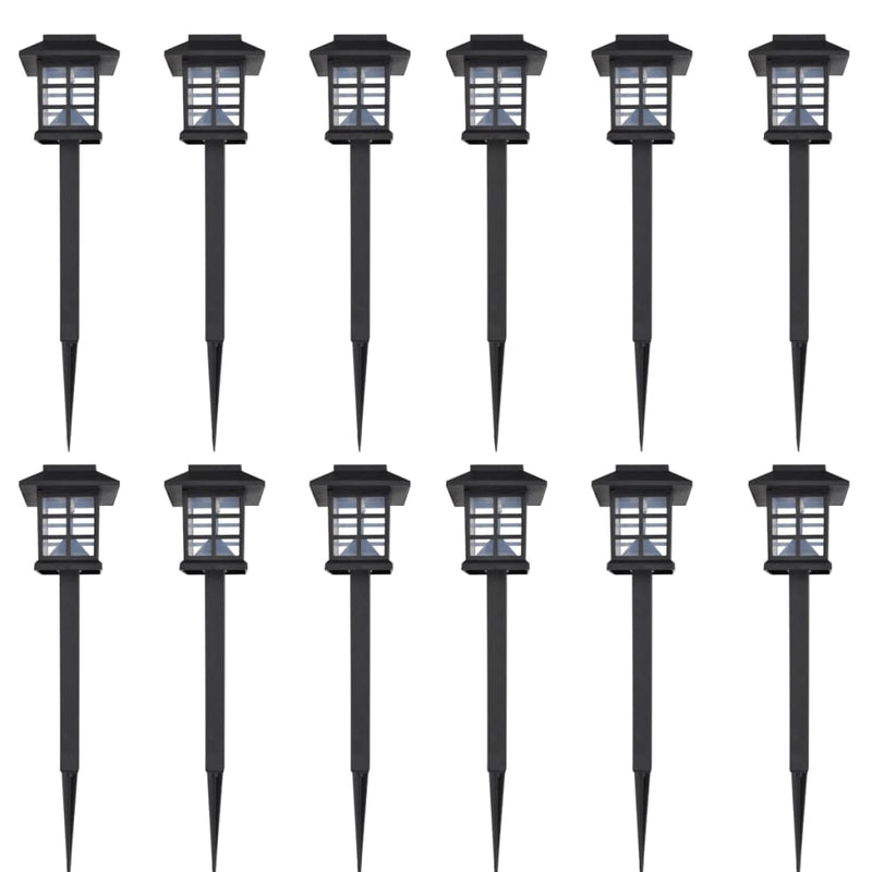 Vidaxl LED ILUMINACIÓN DE JARDÍA LED DE 12 PARTE Solar con el pin 8.6x8.6x38 cm